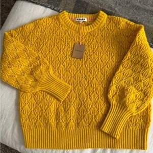 Boden Yellow Pointelle Knit Sweater